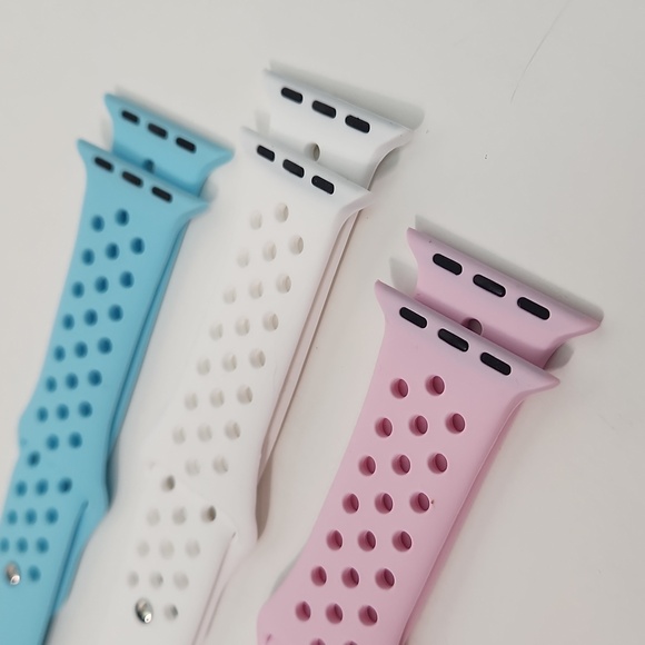 COPY - 22 mm lug Apple Watch Compatible 3 band latex snap band set for MEN, NWT - Picture 8 of 15